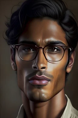 Handsome brown man wearing glasses