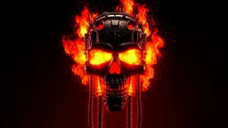 4K. REALISTIC FULL DETAILS. LOGO EMISSION DE RADIO HARDROCK FIRESTARTER TERMINATOR. FLAMMES EN FOND D IMAGE