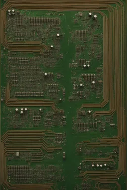 circuit board from above with many connections