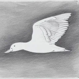 line drawing of a soaring snow goose