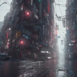 ciberpunk, big street empty tokyo, children lost, rain, intricate, xtreme detailed, 4k, unreal engine 5, photorealistic