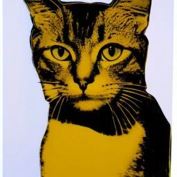 portrait of tabby cat by andy warhol