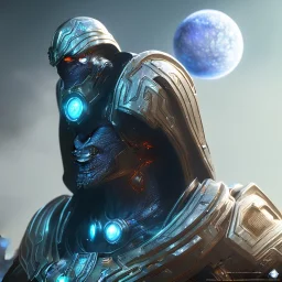 Epic Character design, strong Male galaxy void soldier wearing metal armor with a galactic pattern, mist, photorealistic, octane render, unreal engine 5 style, ultra detailed, volumetric lighting, Dark Alien planet, man with helmet