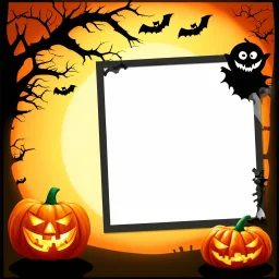 A Halloween picture frame for the Halloween school with a light background to remove