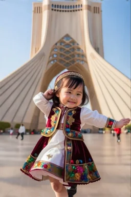 no background, little girl in same costum