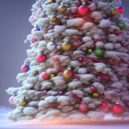 christmas tree made out of frosting, 4k, 8k, highly detailed, cinematic, ultra photorealistic, ultra realistic, volumetric lighting