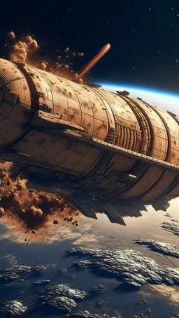 A huge cigar spaceship 13Atlas crash on earth