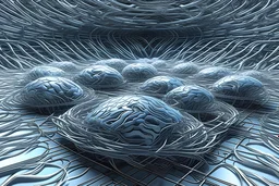 futuristic arena, brain neurons, low detail