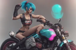 motocycle bulma cyberpunk realistic