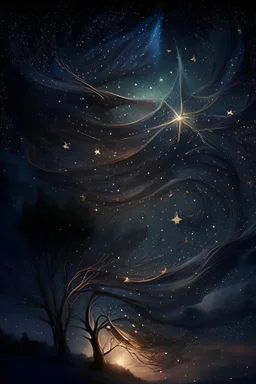 Stars wind majestic enchanted night