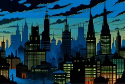 skyline from Romeo and the Black Brothers cartoon