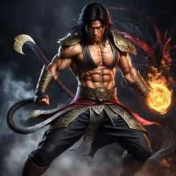 Fhoto full body, reality, Raw, liu kang, super magic fight with dragon warrior, mortal combat, digital art, intricate details, powerful composition, captivating, , trending on artstation, sharp focus, studio photo, intricate details, highly detailed, by addiedigi