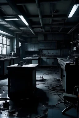 Creepy metal hightech Medical lab dark derelict