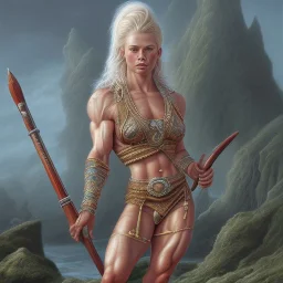 illustration icelandic female bodybuilder barbarian by adrian smith ted nasmith