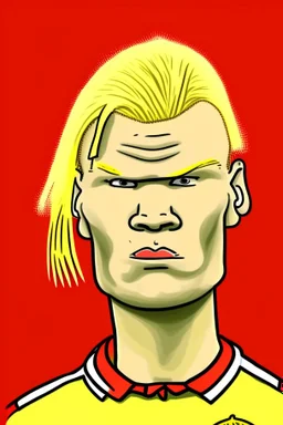 Erling Haaland Norwegian football player ,cartoon 2d