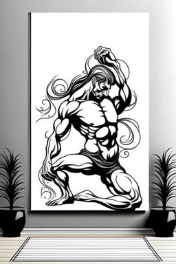 man wall art bodybuilder