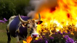 Bull burning in lilac jasmine