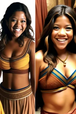 25 year old actress Gina Rodriguez fully transformed into an indian version of herself in a choli