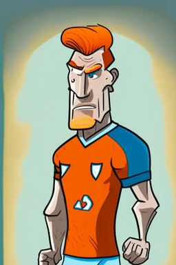 Nathan Ackie Dutch football player ,cartoon 2d