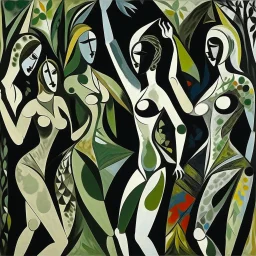 picasso 5 dansende vrouwen kubisme and trees