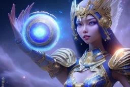  beautiful cosmic asiatic woman with blu color skin, long hair, nice smiling, magic glamour make up, delicate colors, beautiful glamour galactique dress, ultra sharp focus, 8k, unreal engine 5, extremely sharp detail, light effect, soft light atmosphere of a spaceship, smooth, full of details, face in front, complete vision of face and hair and body