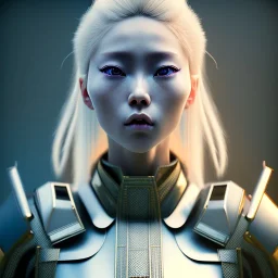 Blonde Woman samurai, cyberpunk, highly detailed, art stations, concept art, smooth, unreal engine 5, god rays, ray tracing, RTX, nanite polygons, lumen lighting, ultra detail, volumetric lighting, 3d, detailed anime, finely drawn, high definition, high resolution, cartoon [ animation, cartoon, drawing, painting, low res, cropped, watermark, jpeg artifacts, low quality, normal quality, bad anatomy, text error, worst quality, blurry thousan