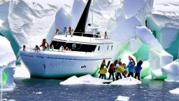 kids having yacht party crashes into iceberg