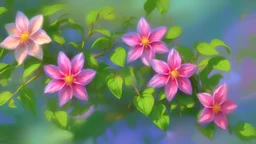 pastel, Impressionist, h Star of david with many flowers