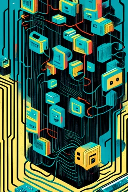 an illustration for an article about digital sovereignty, software licenses and hardware supply chains.