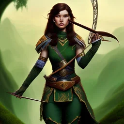 Halfling, woman, adventurer, green eyes, magic, Lilith, smooth, lyre, bard