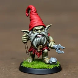 gnome troll miniature model half painted