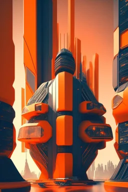 orange futuristic city