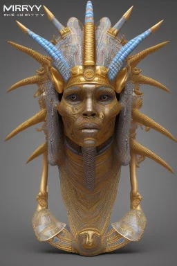 Aztec male African Egyptian alien, cracks in the voodoo head, wicked, eyes, crown, Elephant, 8k, finely detailed, photo realistic, tiger turquoise skull head gold dragon space alien snow skeleton gold hornytoad silver crown silver eyes