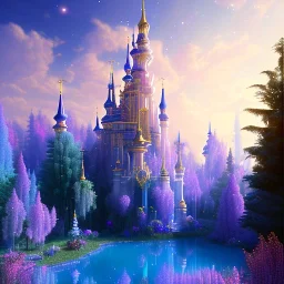 one big Cosmic castle crystal subtle in a galactic ambiance , blue lake, cascade, delicate flowers, delicate colors, bin the foreground, full of details, smooth，soft light atmosphere, light effect，vaporwave colorful, concept art, smooth, extremely sharp, masterpiece, best quality, blue skinned, sparkling,8k, , sun light, 8K, RAW, depth of field,high contrast,