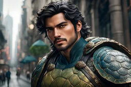 Rafael in 8k live action anime artstyle, Turtles man, dynamic pose, intricate details, highly detailed, high details, detailed portrait, masterpiece,ultra detailed, ultra quality