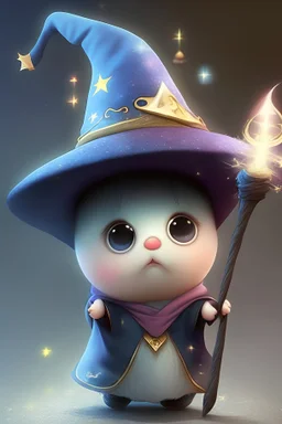 japanese high quality real picture style character who are the magician with the huge wand with the cute face