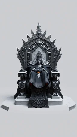 3D rendering of kris kuksi throne. A king setting on the throne