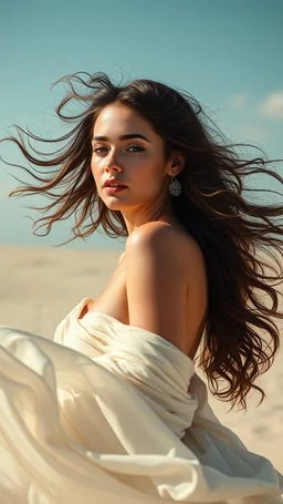 A beautiful woman’s from Sands spreading in the winds