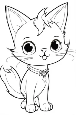 outline art for cute Cat coloring pages with sitch, white background, Sketch style, full body, only use outline, toddlers style, clean line art, white background, no shadows and clear and well outlined.