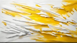 Hyper Realistic White & Yellow Oil-Paint Brush Strokes Texture on Canvas