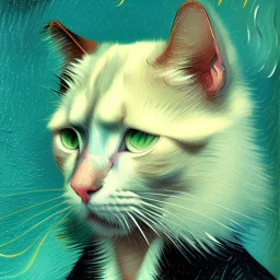 Portrait of a cat by Van Gogh