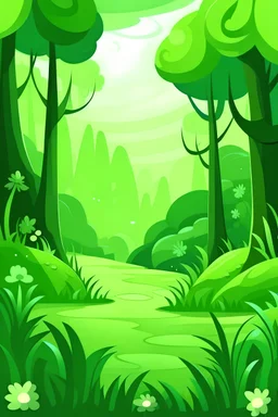 poster of a green glade cartoony style