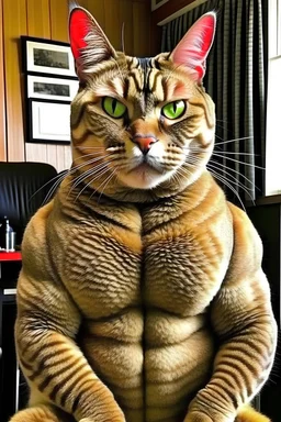 A muscular cat human .