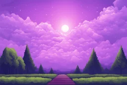 Symmetric Purple SKY WITH CLOUDS BACKGROUND Pixel Art