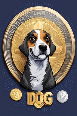 dog meme crypto coin design illustration