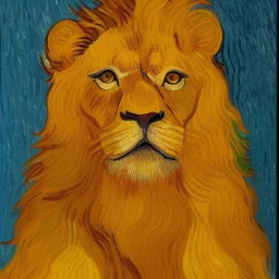 portrait of a lion Vincent van Gogh style