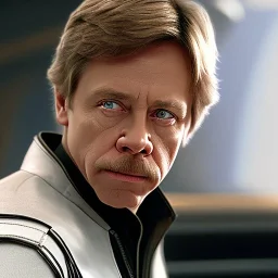 extremely detailed 8k hyperspace wallpaper,complete and photo realistic detailed head to waist stunning photo realistic portrait of mark hamill as luke skywalker in star wars with short lenght, Symmetrical, soft, fine, warm, photo realistic hair, blue eyes, professional majestic photo realistic painting by Ed Blinkey, Atey Ghailan, by Jeremy Mann, Greg Manchess, Antonio Moro, trending on ArtStation, Intricate, High Detail, Sharp focus,dramatic, by greg rutkowski,careworn face,space outfit