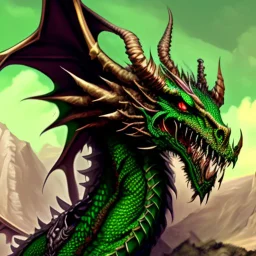 Morvorax, God of Wealth, Power, and Corruption, an ancient green dragon