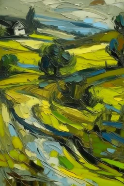 Landscape in the style of frank auerbach
