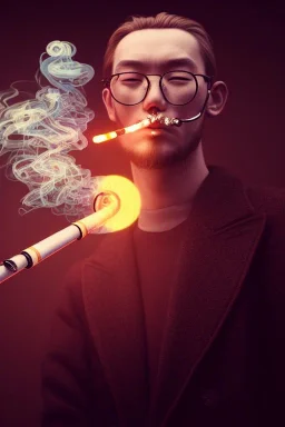 a man smoking a pipe abstract. intricate artwork. by tooth wu, wlop, beeple, dan mumford. octane render, trending on artstation, greg rutkowski very coherent symmetrical artwork. cinematic, hyper realism, high detail, octane render, 8 k, iridescent accents